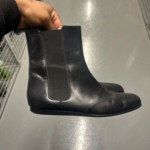Bally black leather boots made in italy